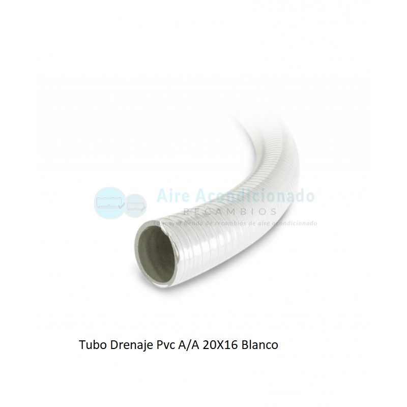 Tubo Desagüe Flexible Aire Acondicionado PVC Ø 16-20 Blanco (m) Rollo ·  083010011,115016,13UN00,1490001625