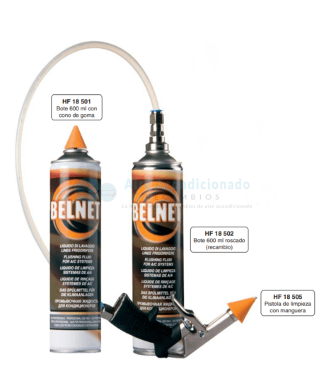 Limpiador refrigeración Fast-Flush con cono de goma BELNET 600 ml